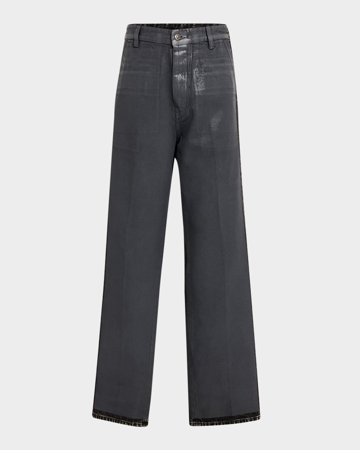 Mens Coated Straight-Leg Jeans Product Image