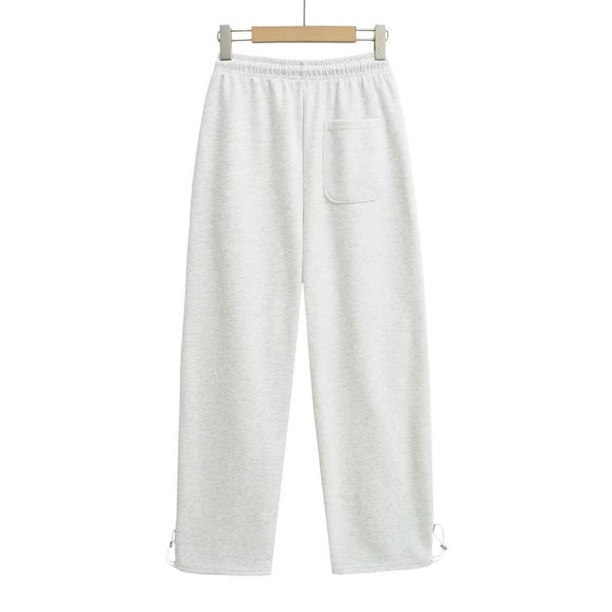 High Rise Plain Drawstring Sweatpants Product Image