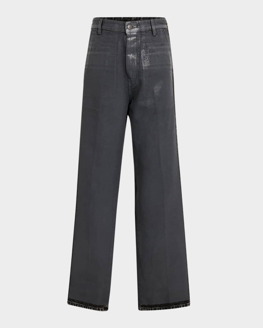 Mens Coated Straight-Leg Jeans Product Image
