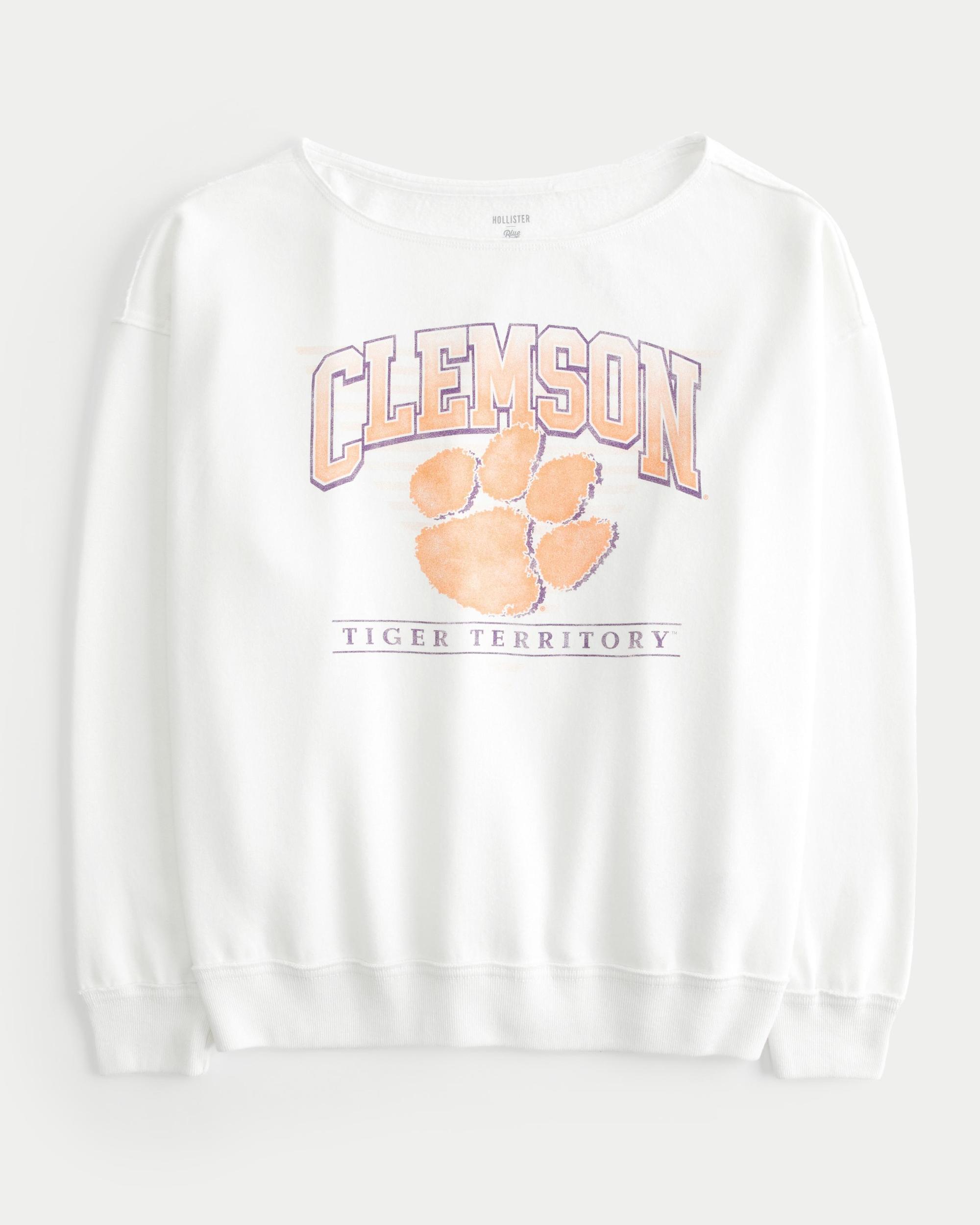 Oversized Off-the-Shoulder University of Notre Dame Graphic Sweatshirt Product Image