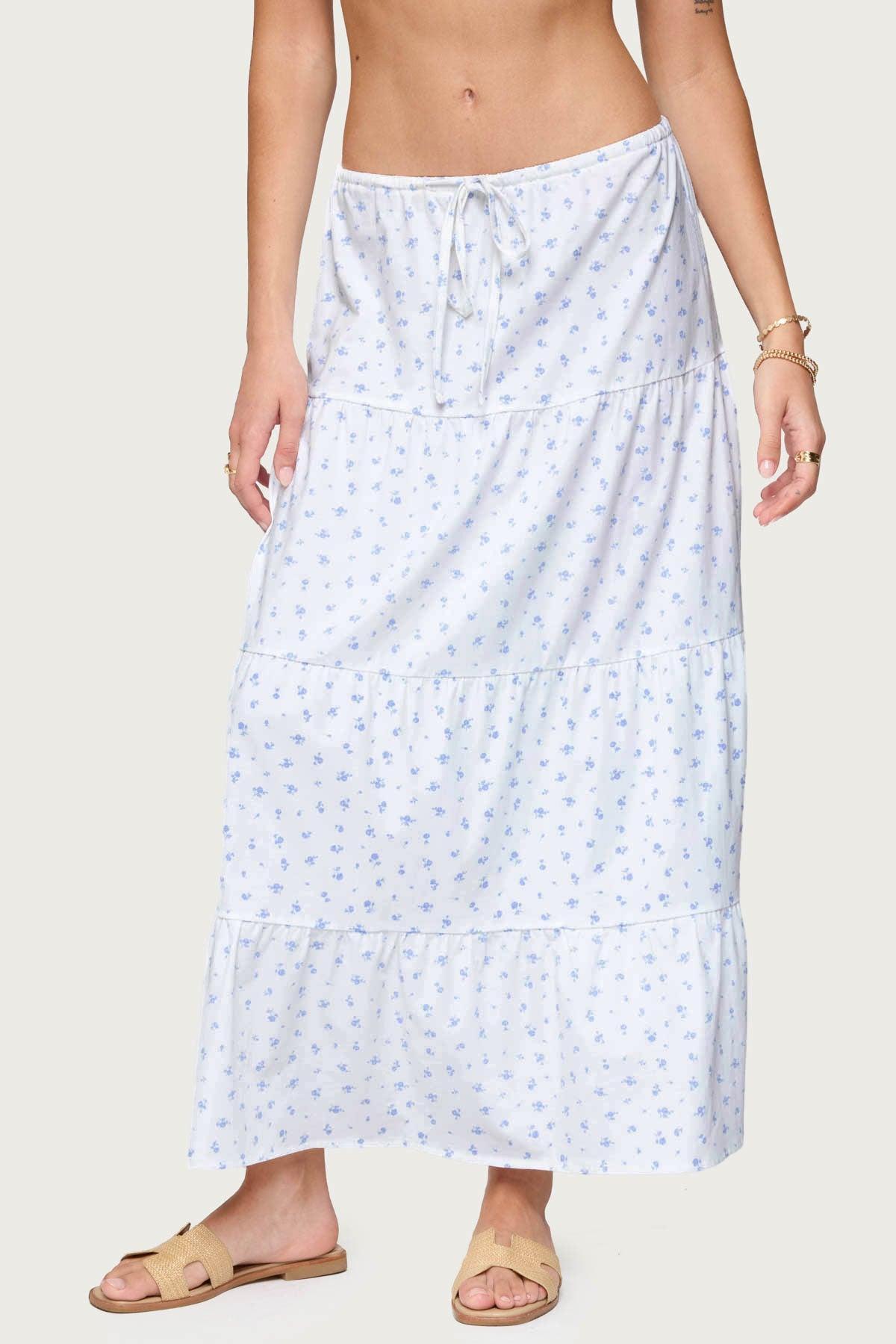 Charley Floral Tiered Maxi Skirt Product Image