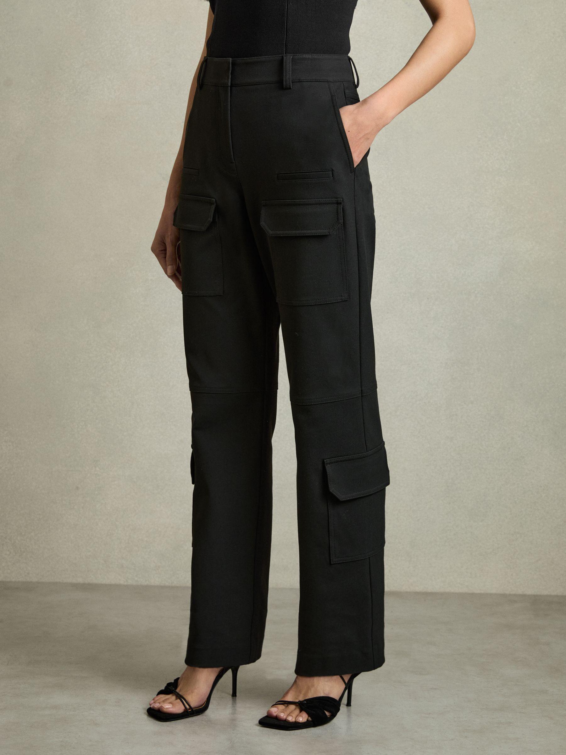 Petite Wool-Blend Wide-Leg Pinstripe Trousers in Grey Product Image