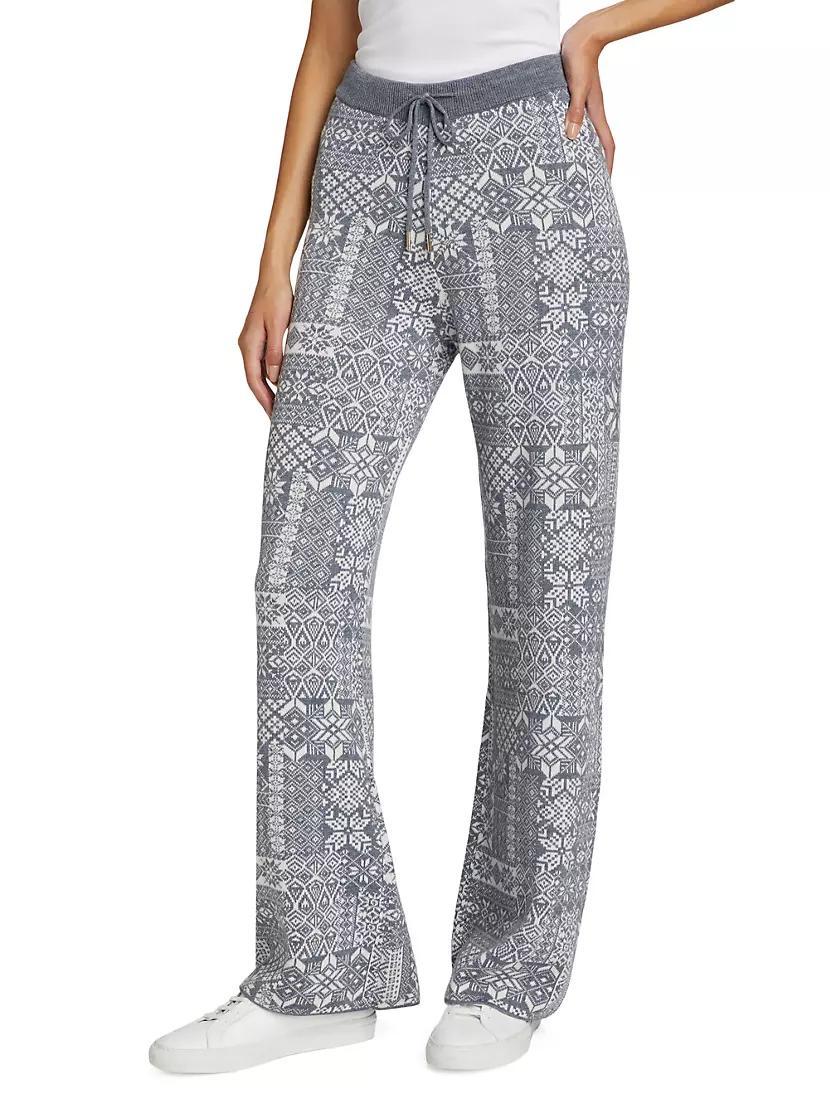Patchwork Jacquard Knit Pants Product Image