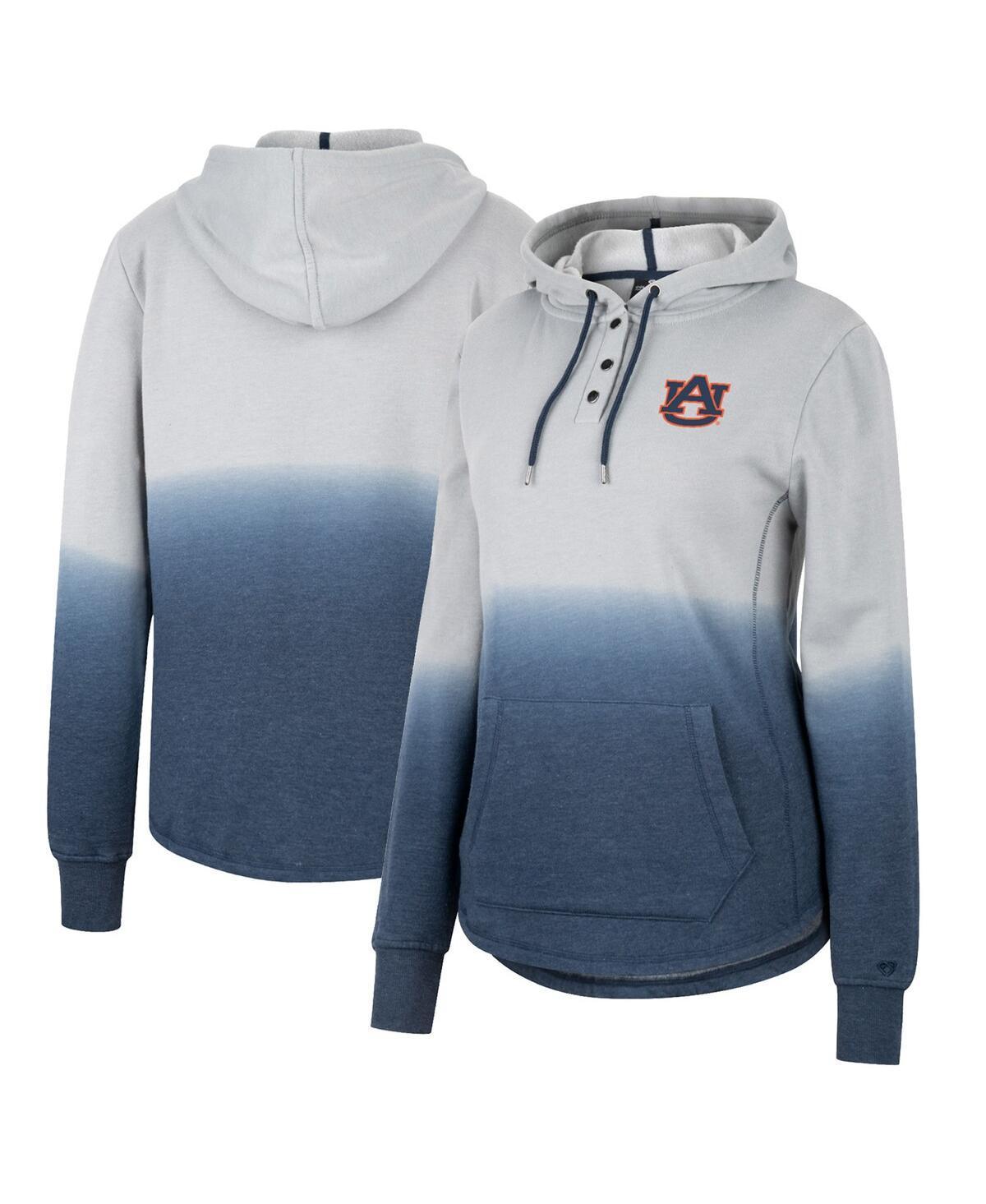 Women's Colosseum Gray/Black Iowa Hawkeyes Aurelia Dip-Dye Quarter-Snap Pullover Hoodie, Size: Small, Grey Product Image