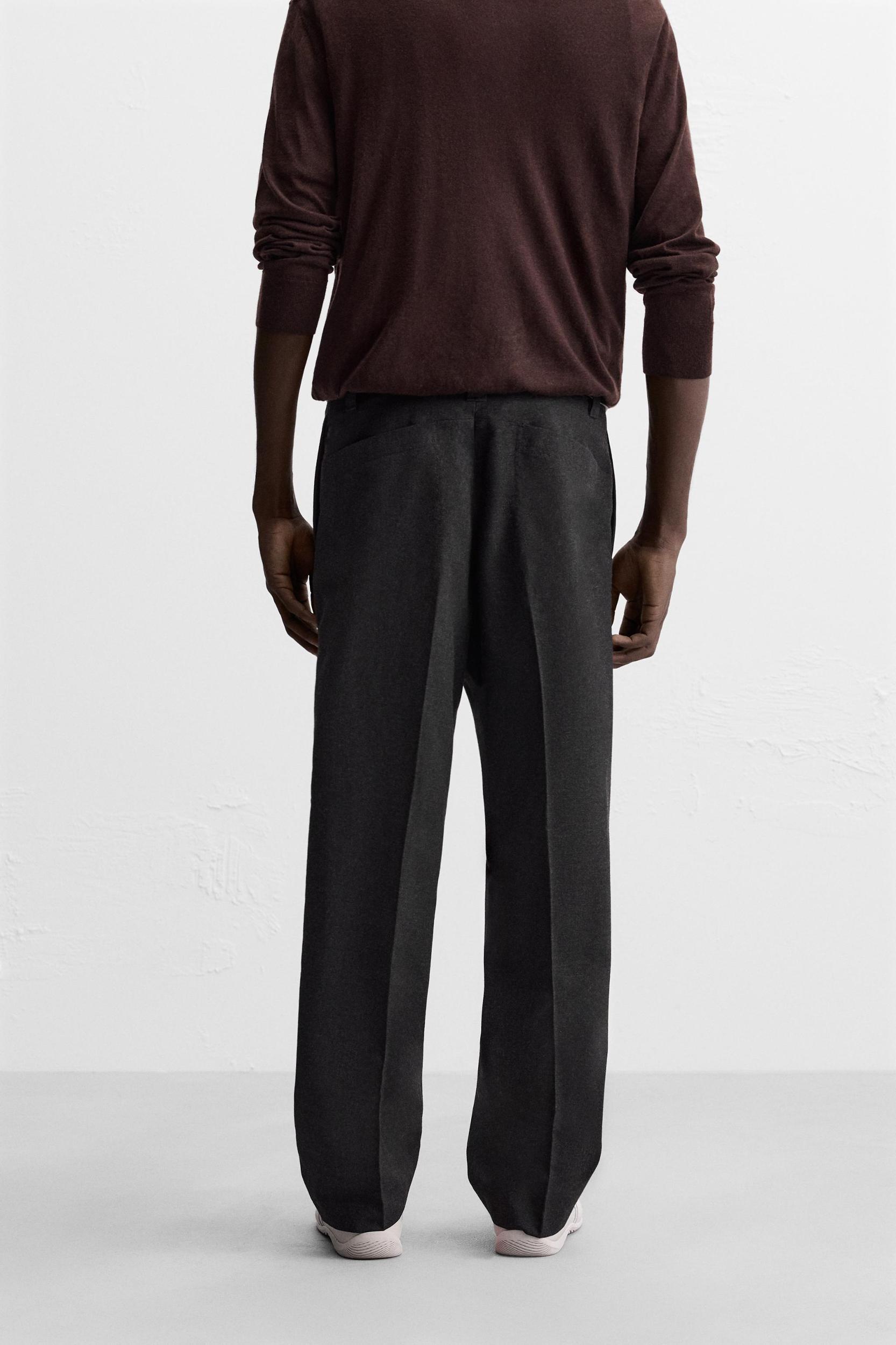 VISCOSE BLEND STRAIGHT FIT PANTS Product Image