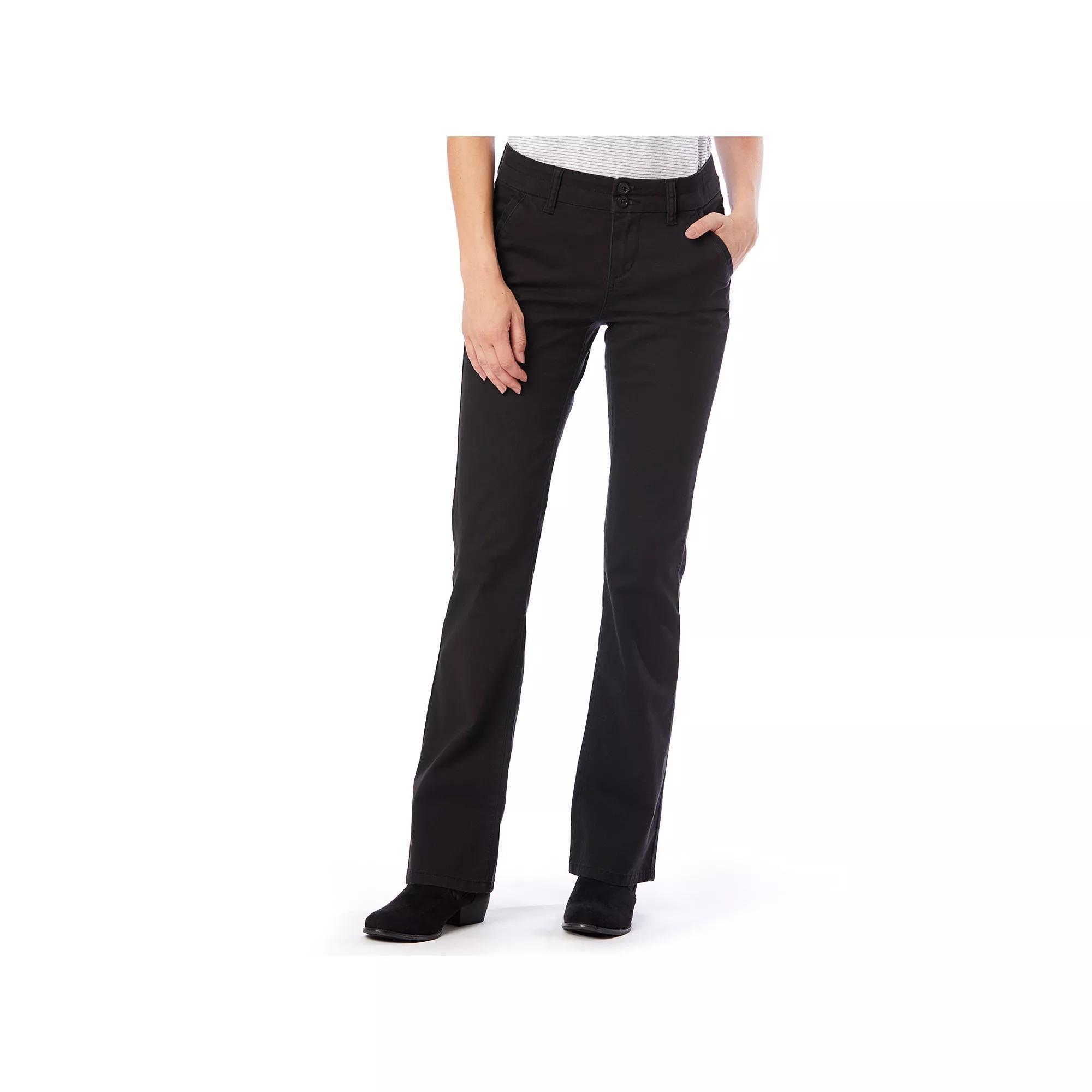 Juniors' UNIONBAY Uniform Hayden Twill Bootcut Pants, Girl's, Size: 9, Black Product Image
