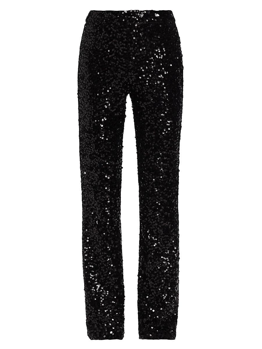 Womens Velvet Embellished Evening Pants Product Image