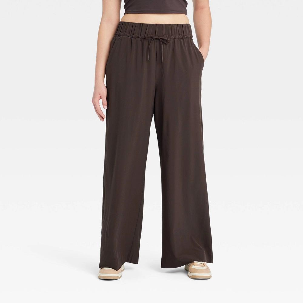 Women's Active Light High-Rise Wide Leg Pants - All In Motion™ Dark Brown M Product Image
