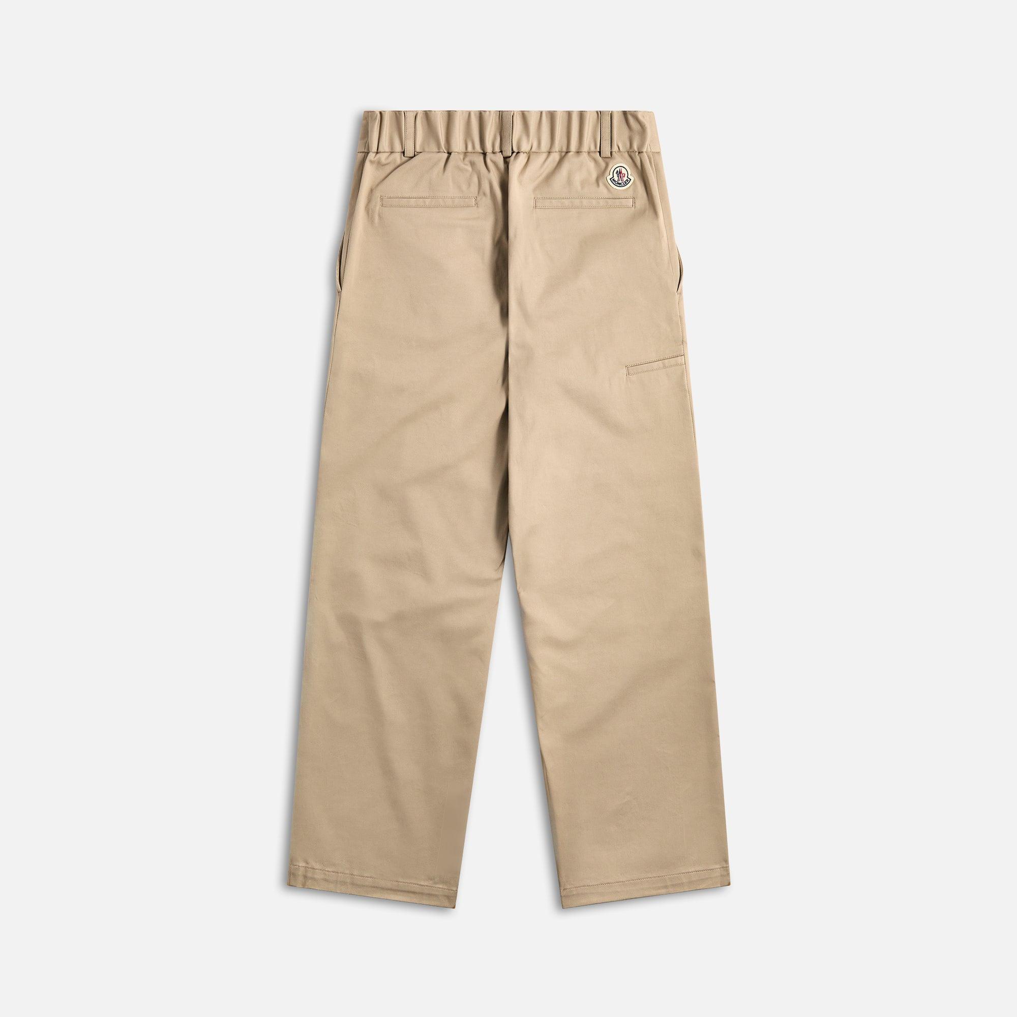 Moncler Gabardine Cotton Stretch Trouser - Khaki Male Product Image