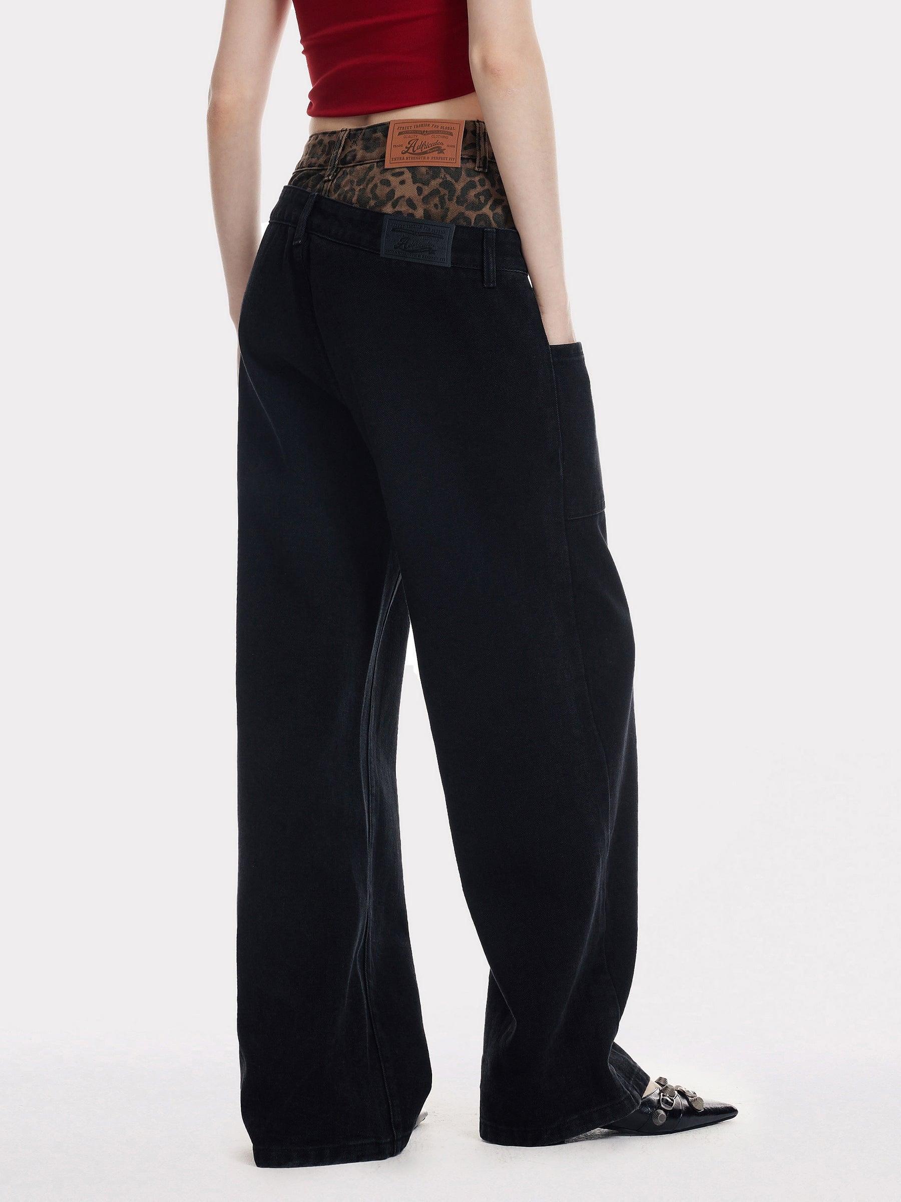 Aelfric Eden Leopard Print Baggy Jeans Product Image