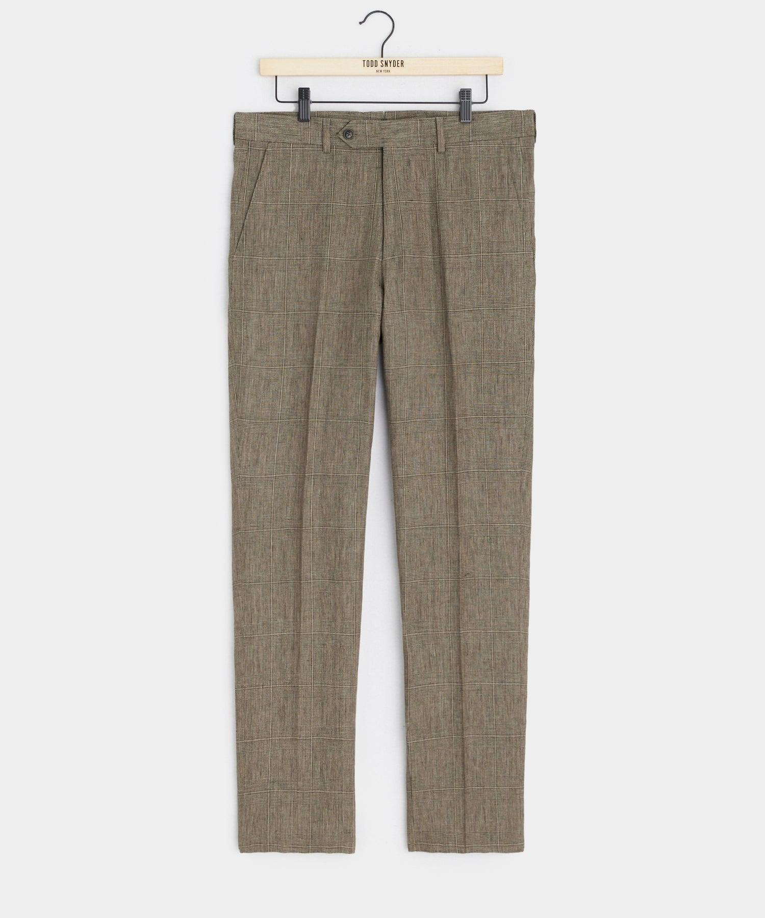 Italian Linen Sutton Jacket in Olive Glenplaid Product Image