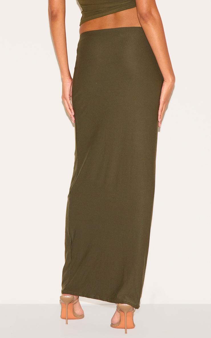 Khaki Soft Touch Low Rise Maxi Skirt Product Image
