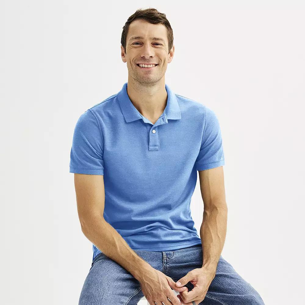 Men's Adaptive Sonoma Goods For Life® Easy Dressing Pique Polo, Size: XXL, Scott Blue Product Image