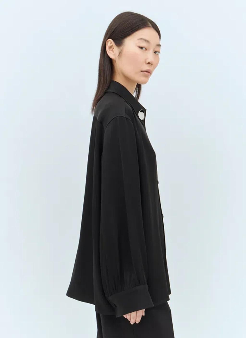 JIL SANDER Women Satin Shirt In Black Product Image