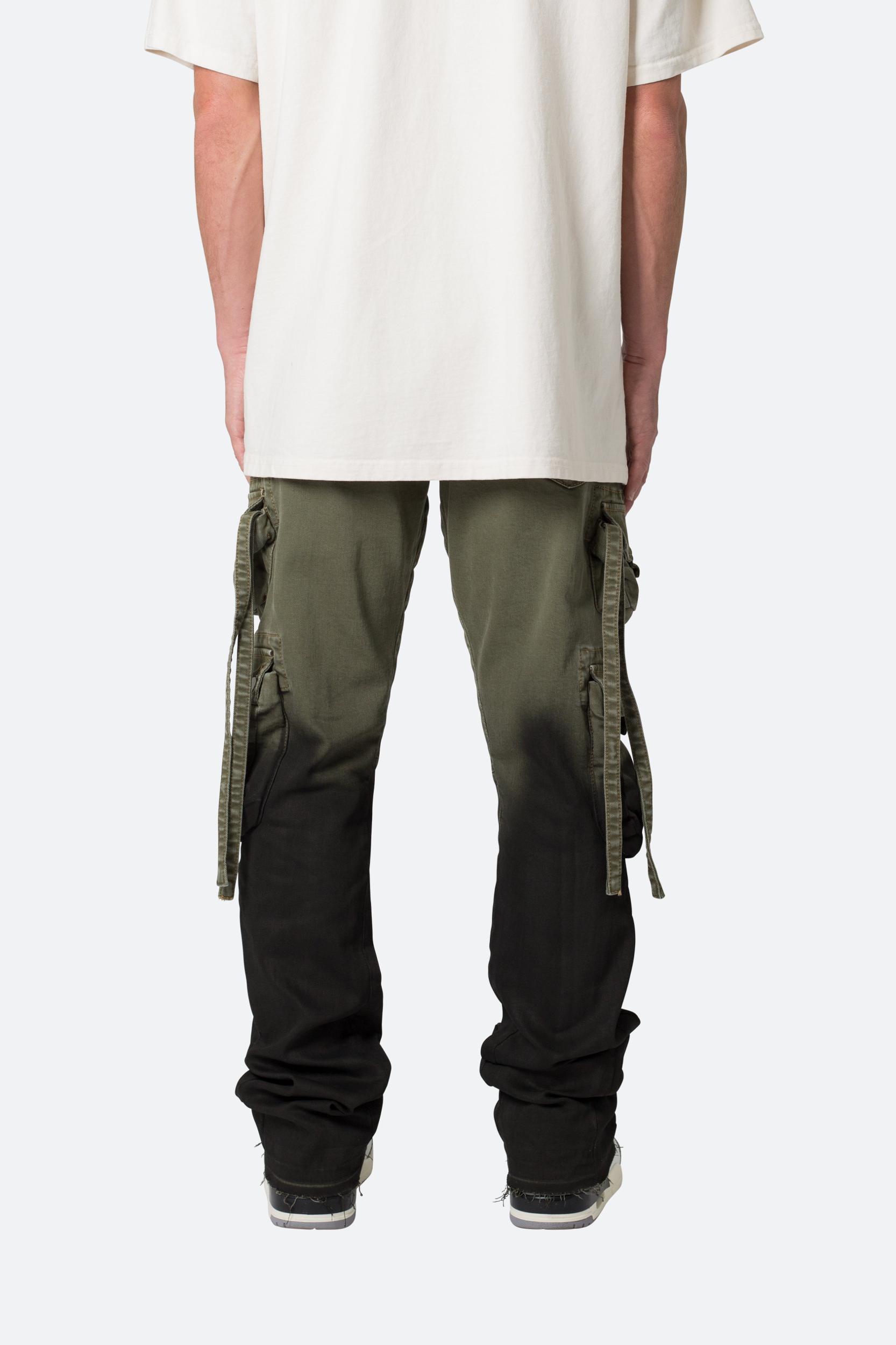 B569 Cargo Flare Denim - Olive/Black Product Image