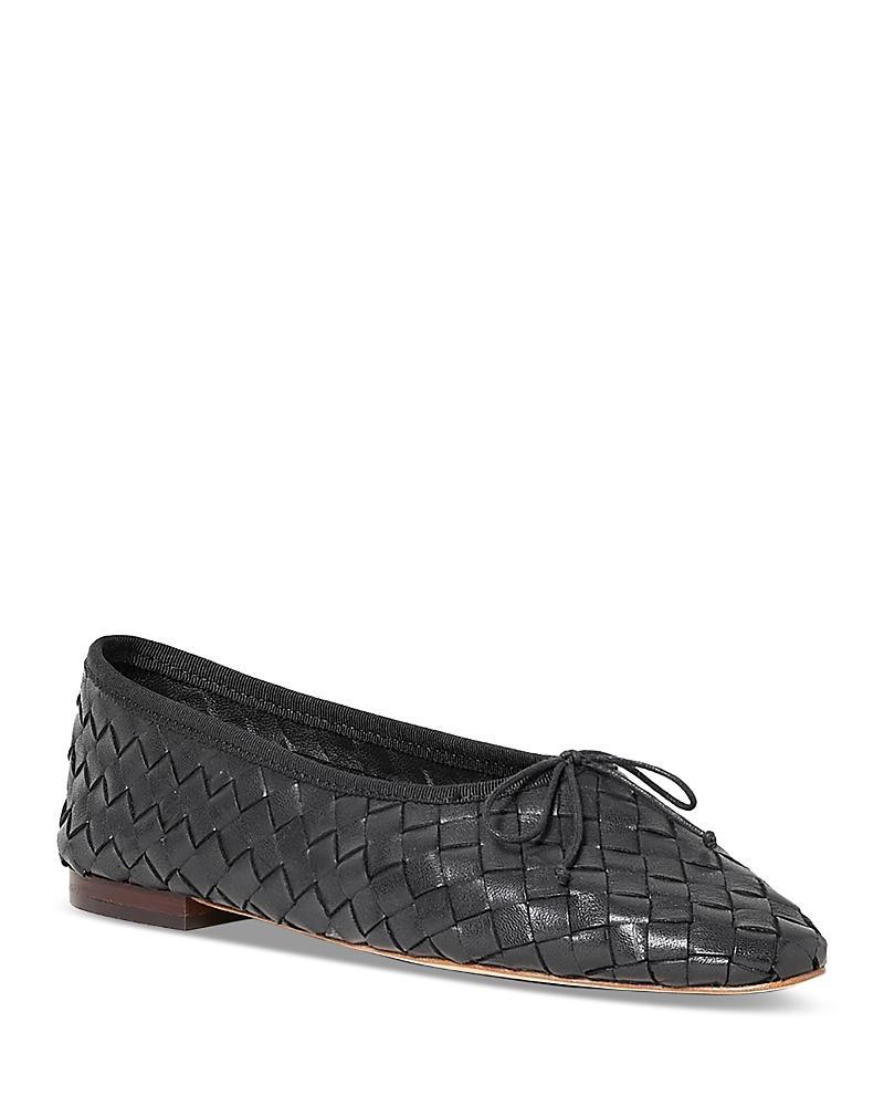 Saint Laurent Womens Poppy Ballerinas in Smooth Leather Product Image