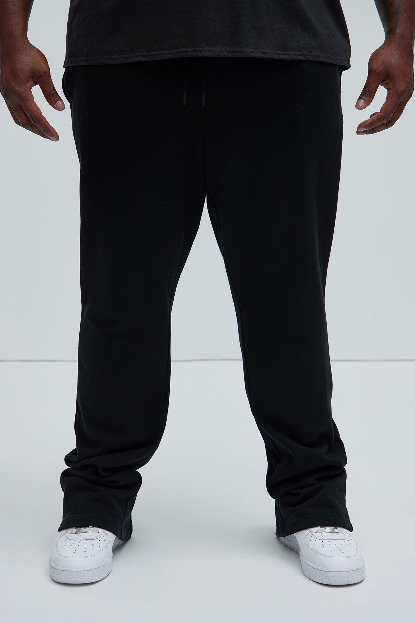 Tyson Back Zipper Skinny Flared Sweatpants - Black Product Image