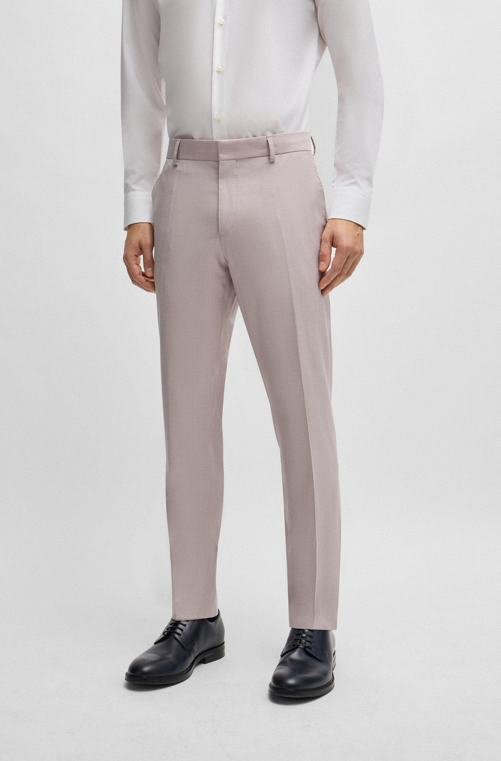Boss SLIM-FIT Light Pink Suit In a Melange Wool Blend Product Image