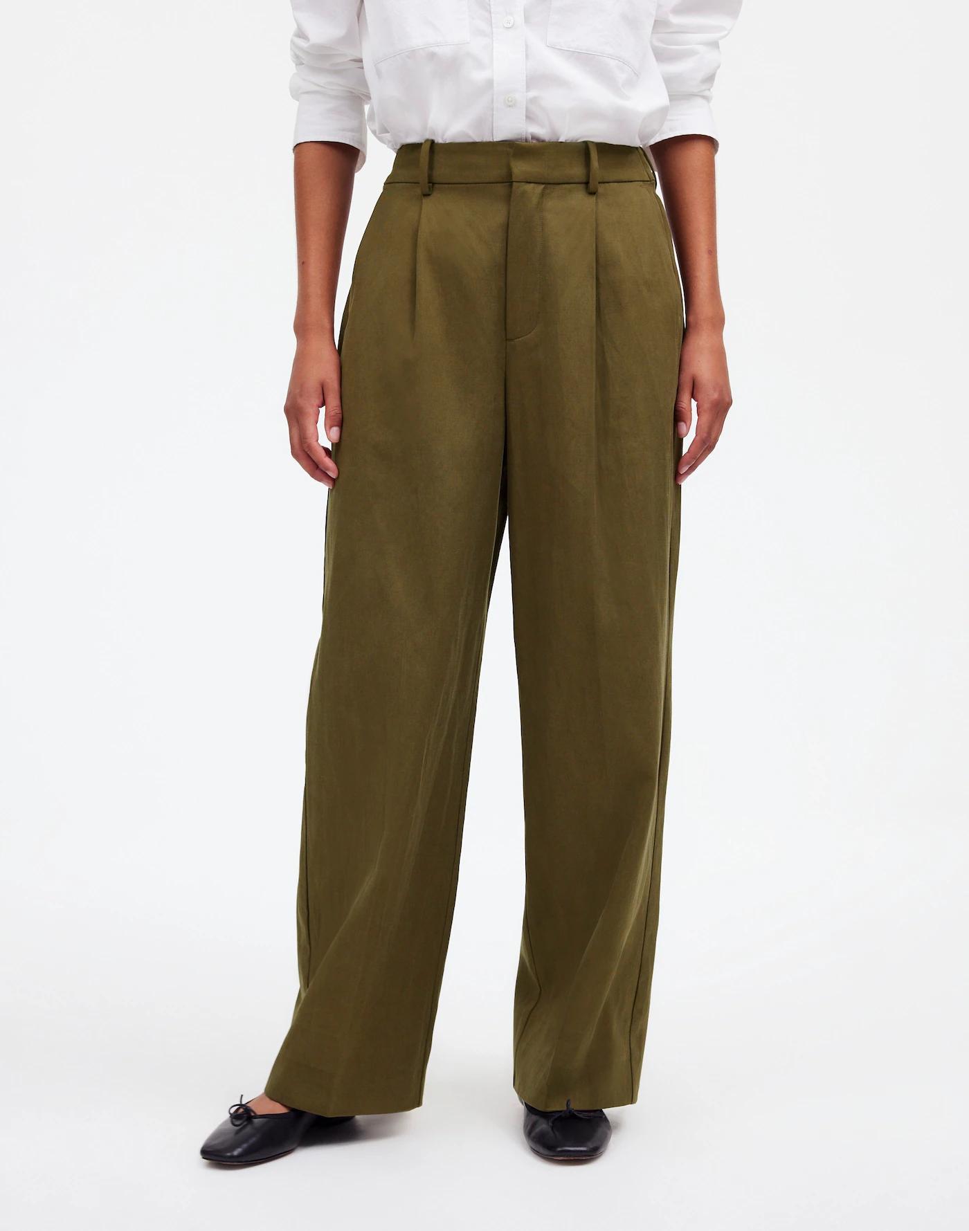 Tall Slouchy Straight Pants in Drapey Twill Product Image