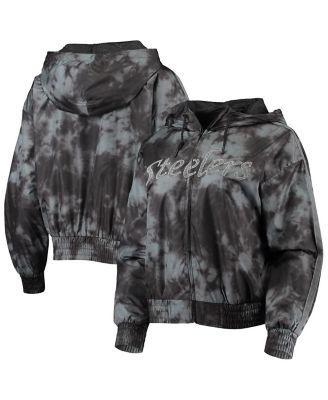 Women's Mitchell & Ness Black Pittsburgh Steelers Galaxy Full-Zip Windbreaker Hoodie Jacket, Size: XS Product Image