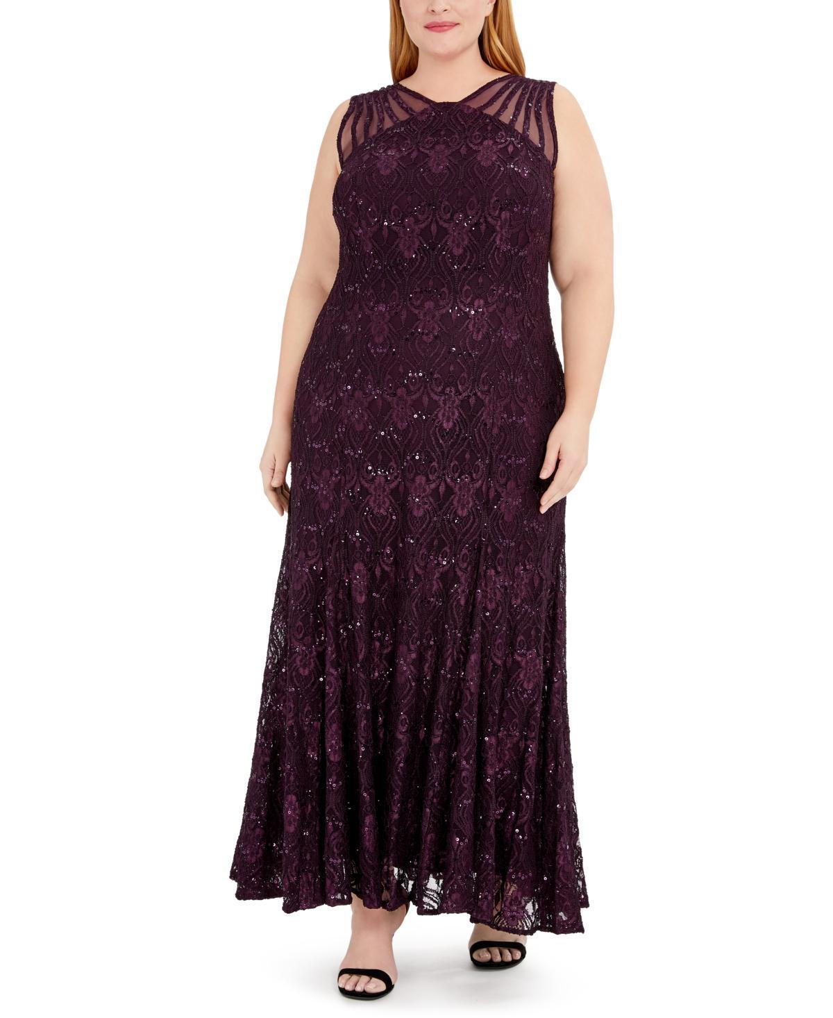 Women's R&M Richards Mermaid Lace Gown, Size: 16, Cadet Product Image