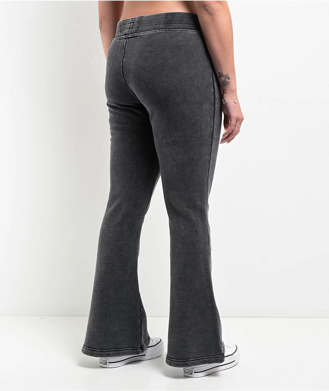 True Religion Big T Black Wash Low Rise Flare Sweatpants Product Image