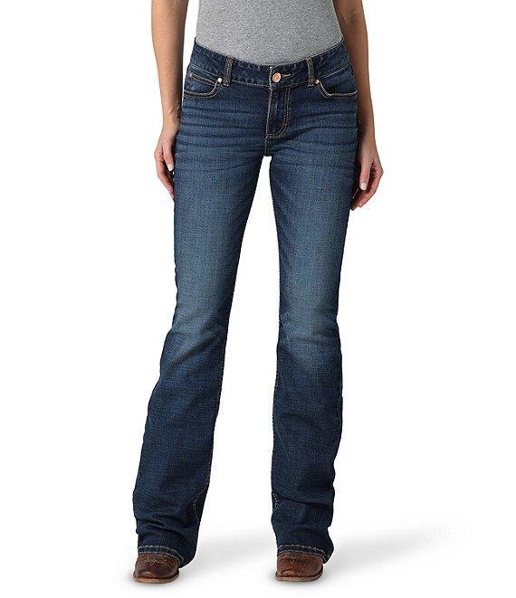 Wrangler® Mid Rise #double;W#double; Stitch Back Pocket Bootcut Jeans Product Image