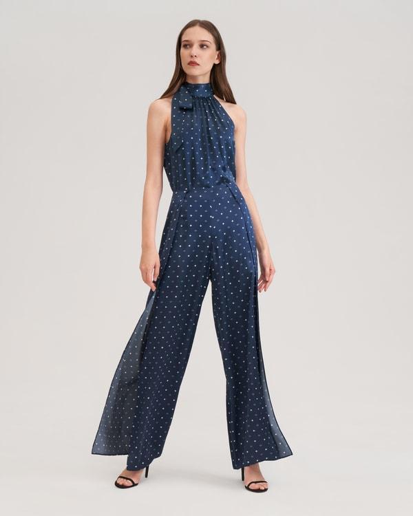 Halter Neck Silk Pine Shirt Product Image