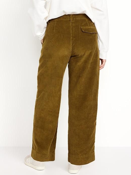 High-Waisted Corduroy Wide-Leg Pants Product Image