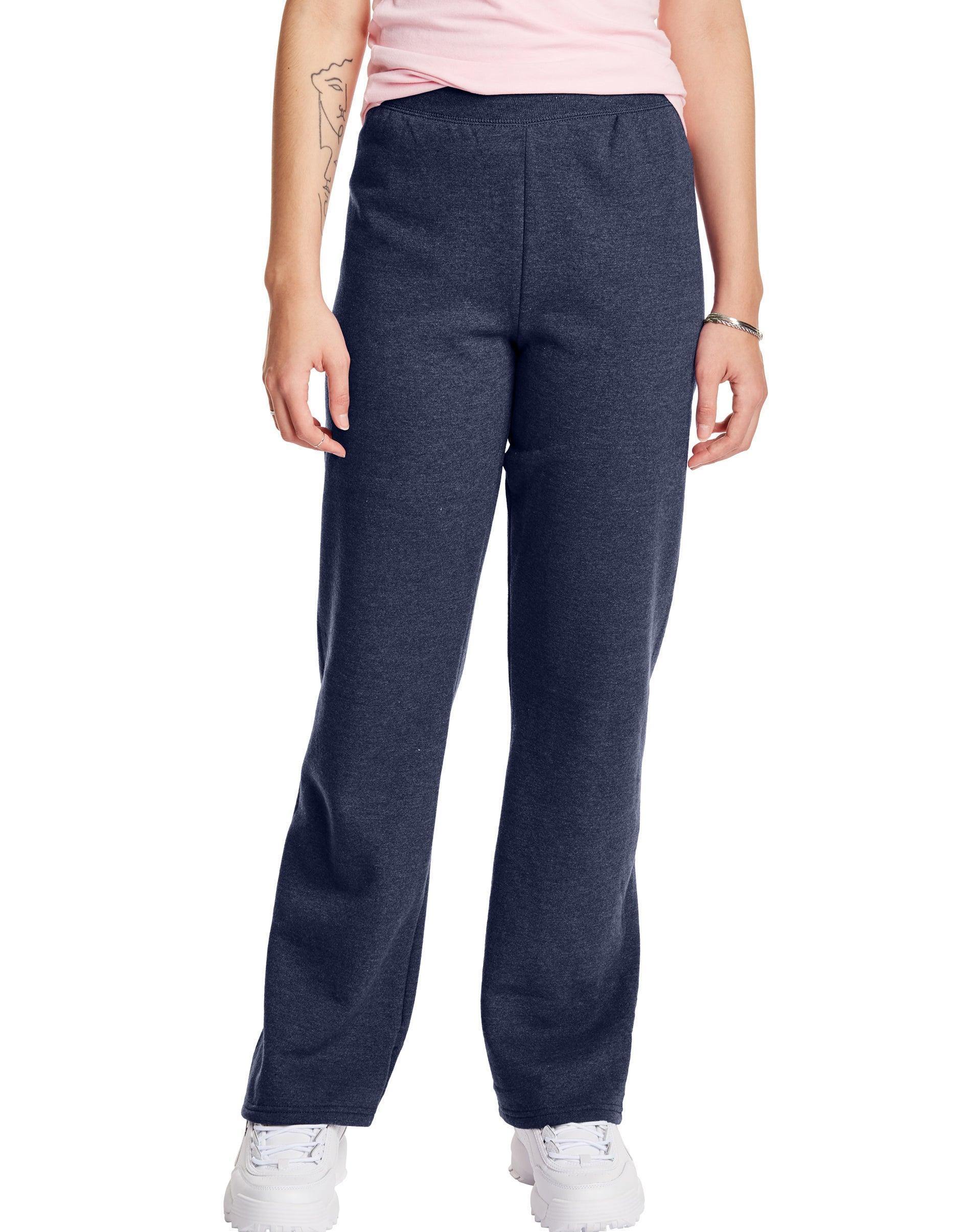 Hanes EcoSmart Womens Fleece Sweatpants with Open Bottom Legs, 30.5 Light Steel S Product Image