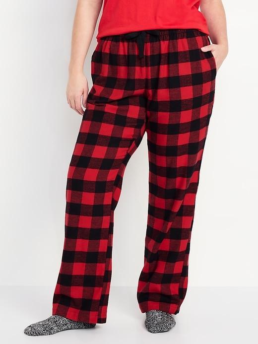 Mid-Rise Flannel Pajama Pants for Women Product Image