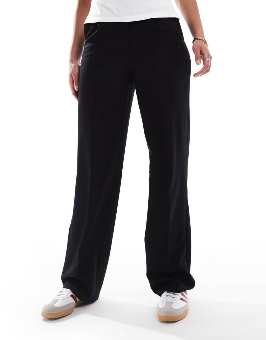 Vero Moda Tall tailored wide leg pant in black Product Image