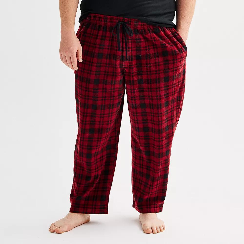 Big & Tall Sonoma Goods For Life® Microfleece Pajama Pants, Men's, Size: 2XB, Retro Plaid Red Black Product Image