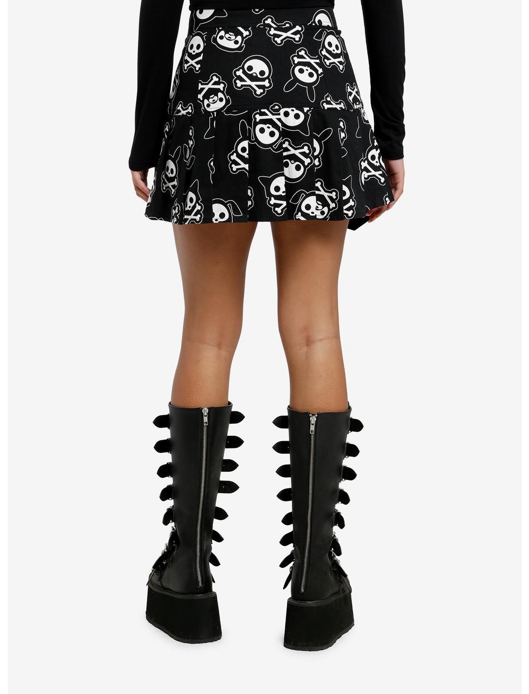 Skelanimals Crossbones Grommet Strap Pleated Skirt Product Image
