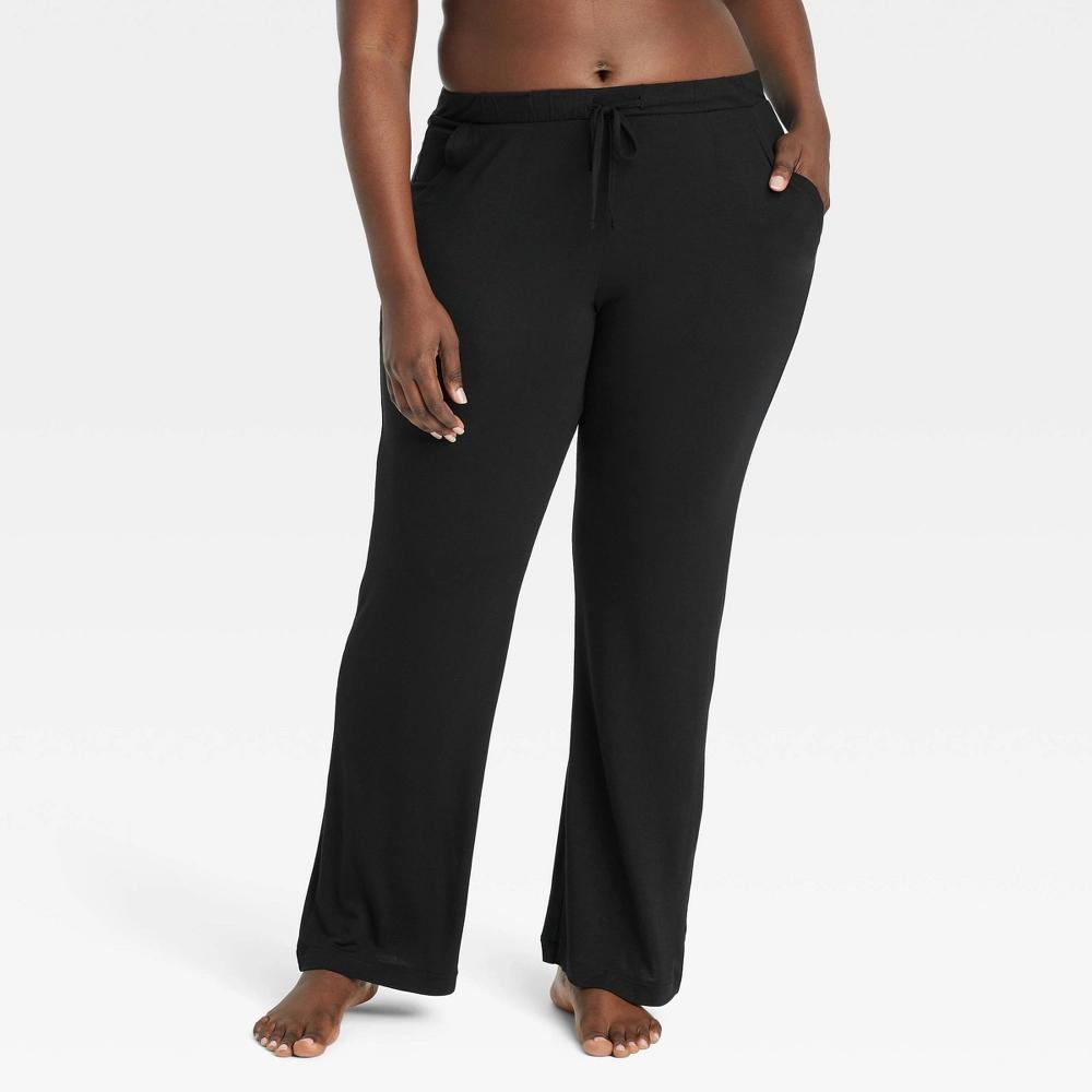 Women's Cloud Knit Pajama Pants - Auden™ Black S: Modal-Spandex, Midweight, Side Pocket, Elastic Waistband Product Image
