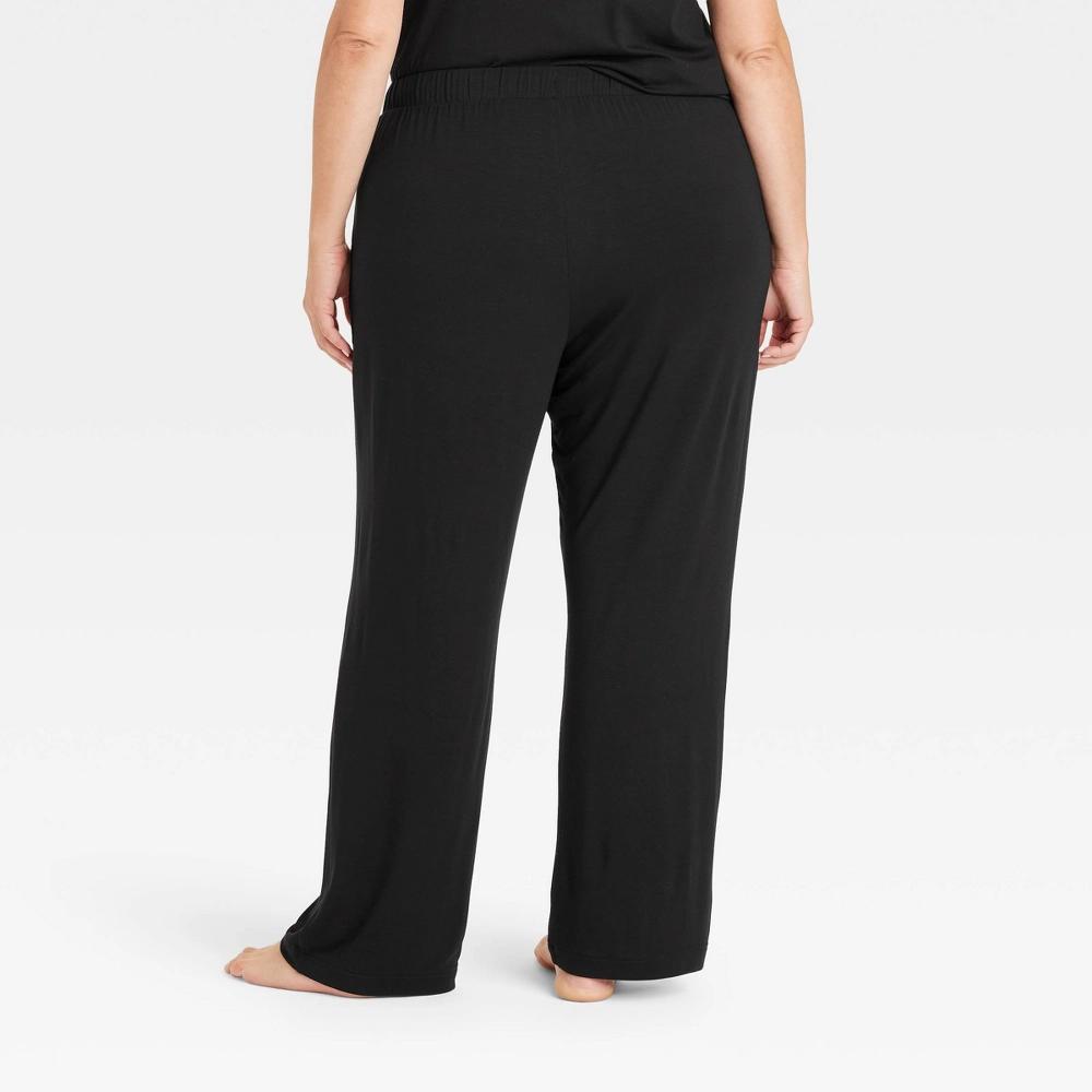 Women's Cloud Knit Pajama Pants - Auden™ Black 3X: Modal-Spandex Blend, Midweight, Side Pocket, Elastic Waistband Product Image