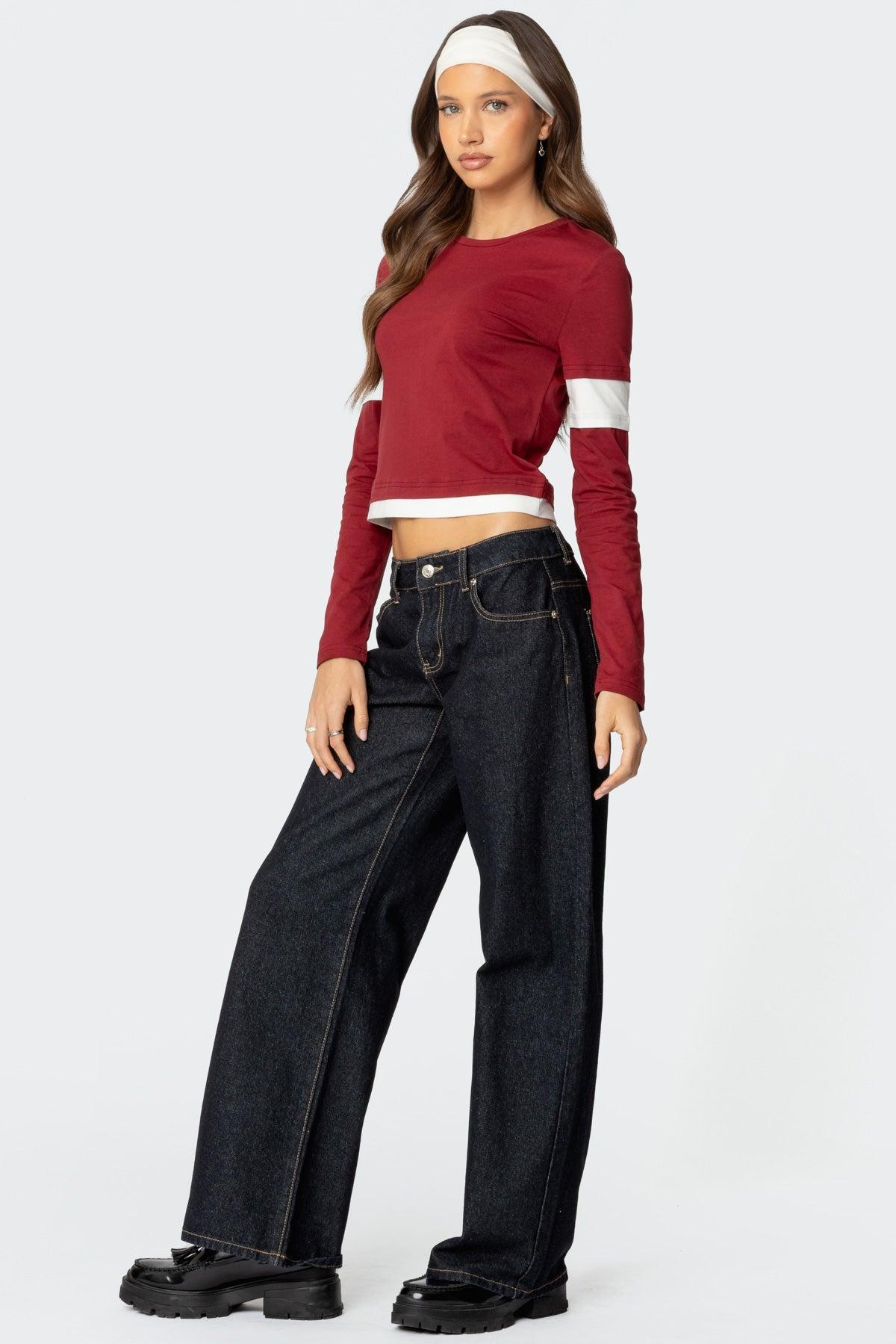 Paula Layered Long Sleeve T Shirt Product Image