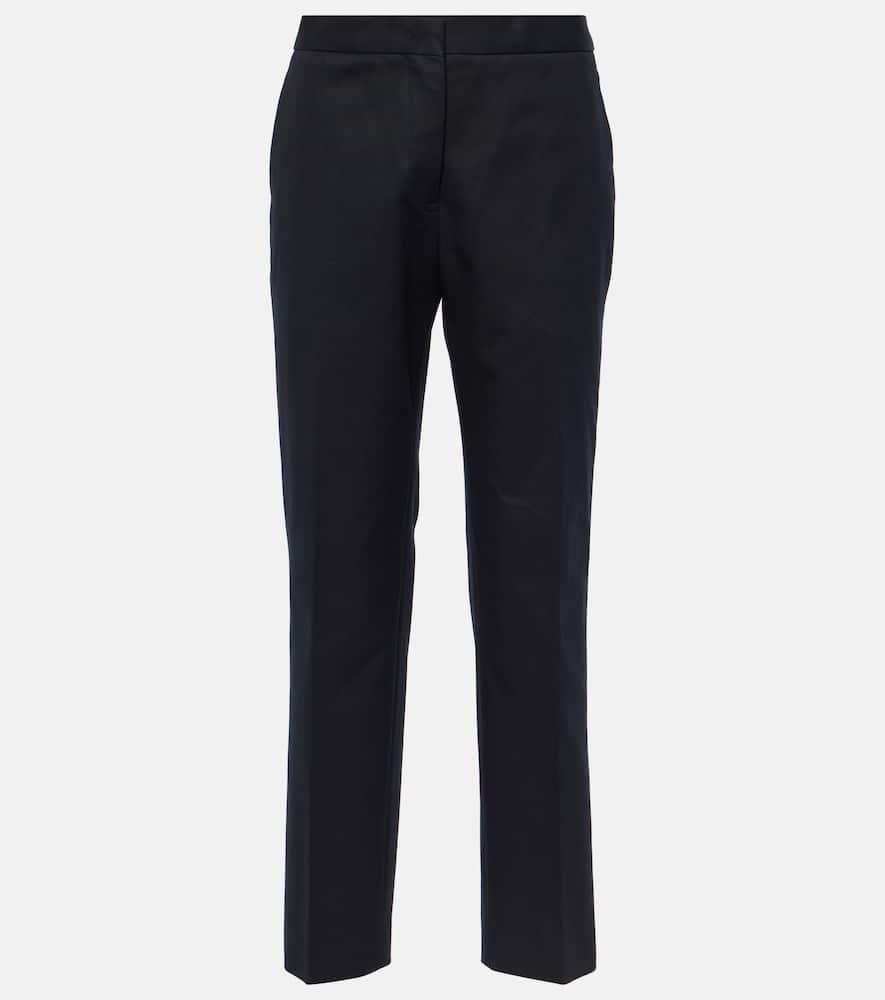 JIL SANDER Schmale Hose Aus Baumwolle In Blau Product Image