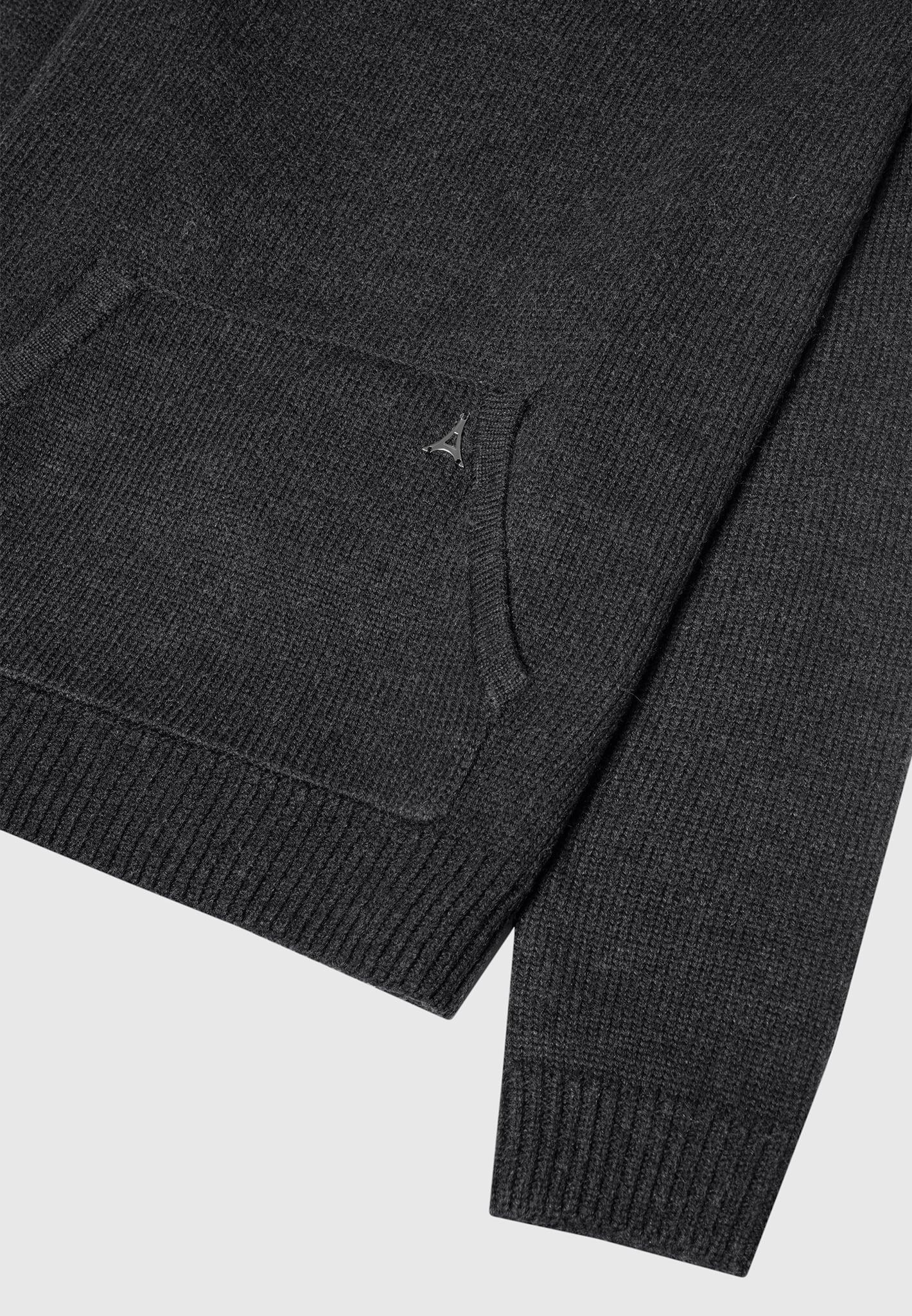 Knitted Hoodie - Black Marl Male Product Image