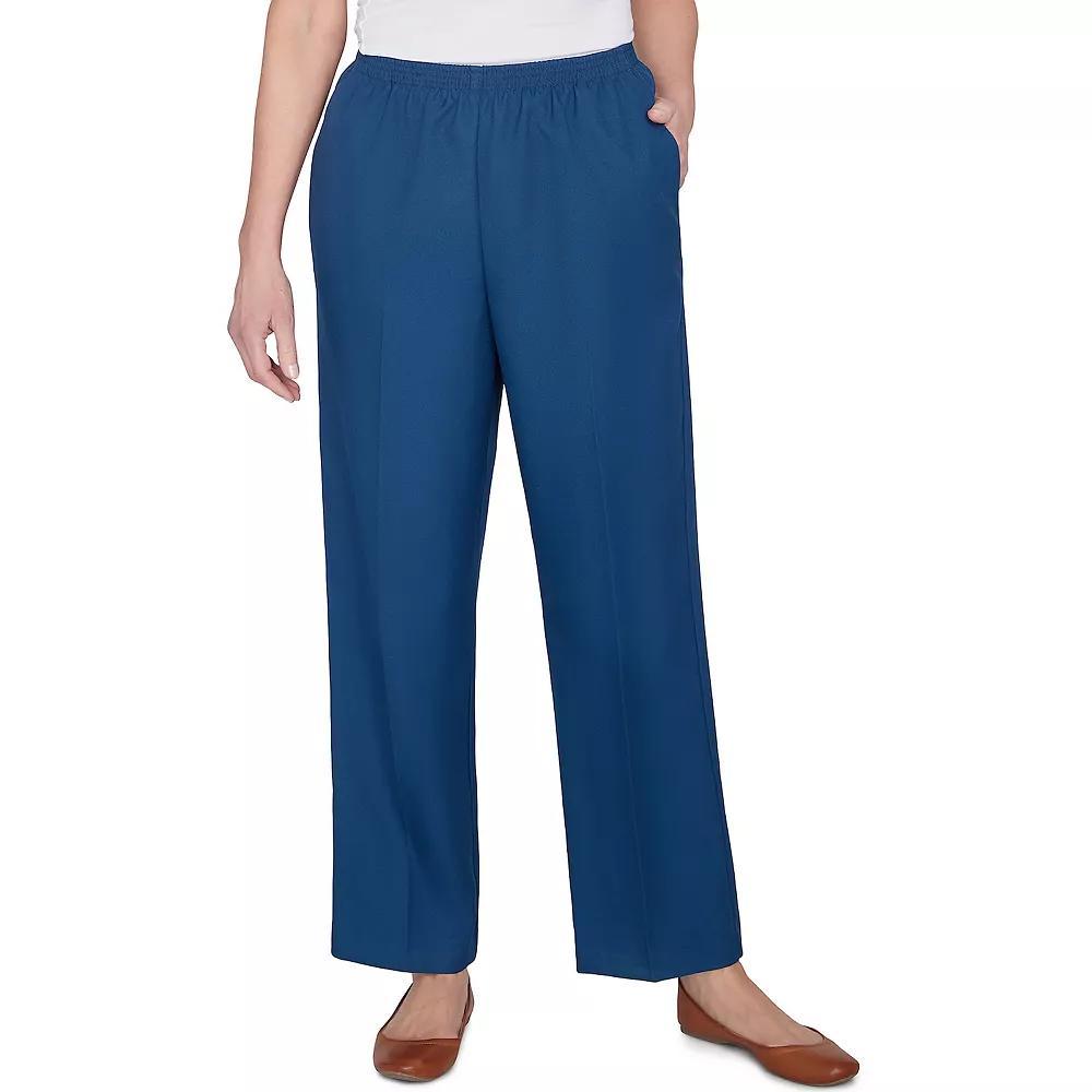 Women's Alfred Dunner Classic Full Elastic Short Mid Rise Pants, Size: 12 Short, Green Product Image