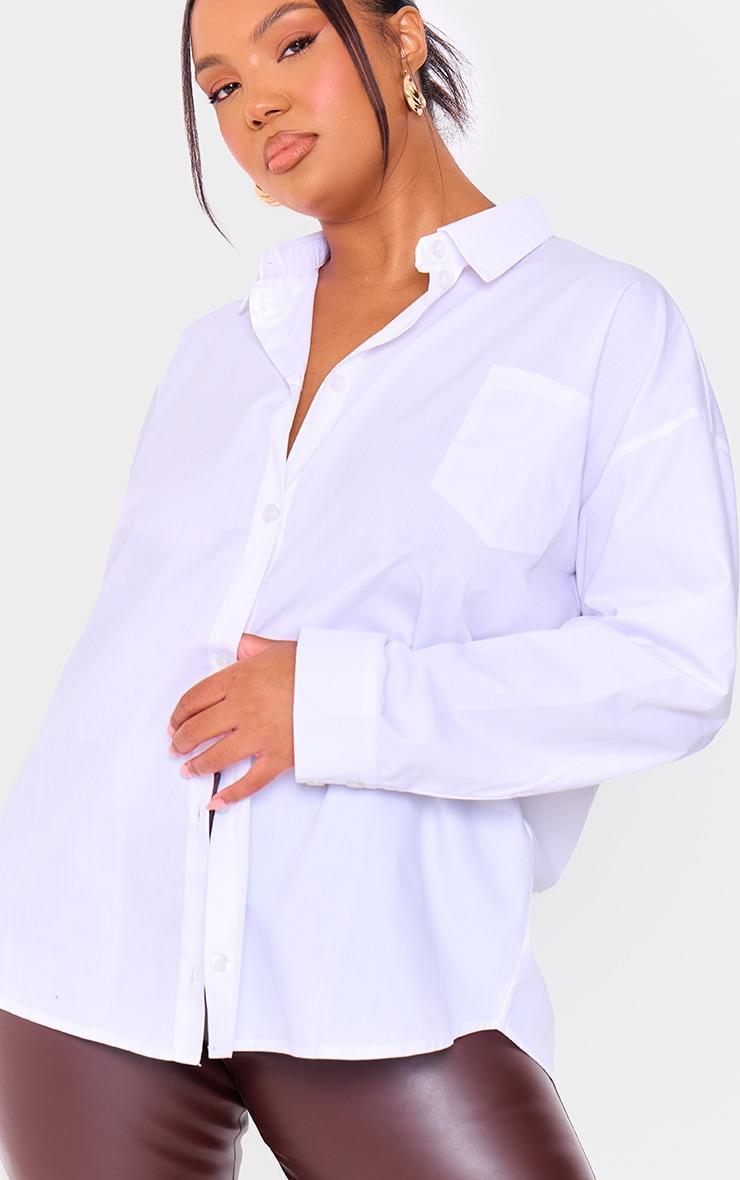 Plus White Oversized Shirt Product Image