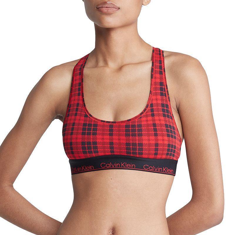 Calvin Klein Women's Icon Cotton Modal Holiday Unlined Bralette - Red - XS Product Image
