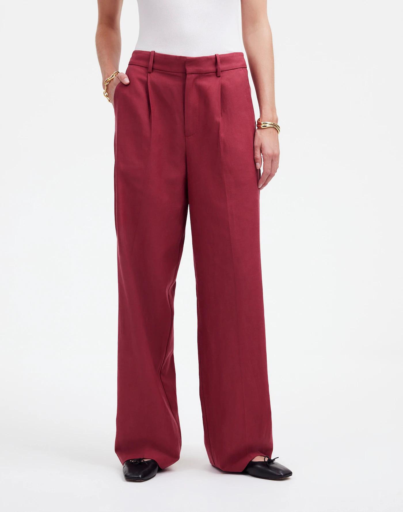 Tall Slouchy Straight Pants in Drapey Twill Product Image
