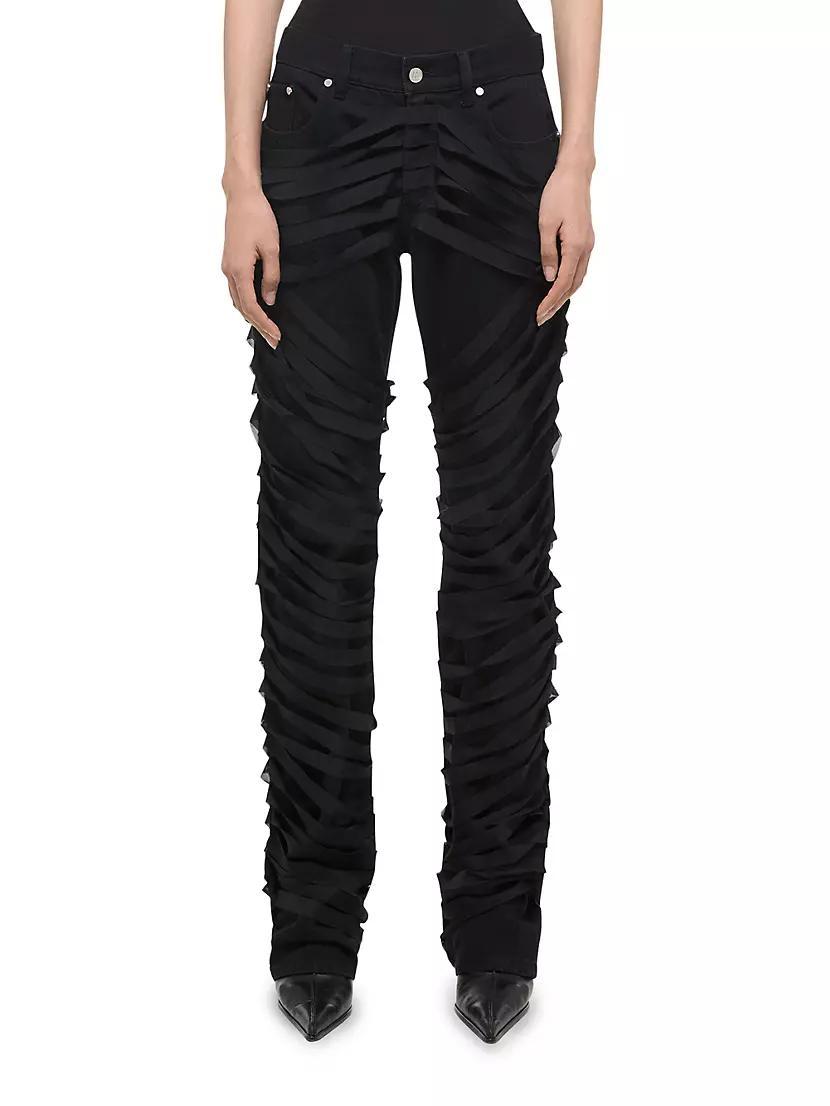 Ribbon Worker Mid-Rise Straight Jeans Product Image