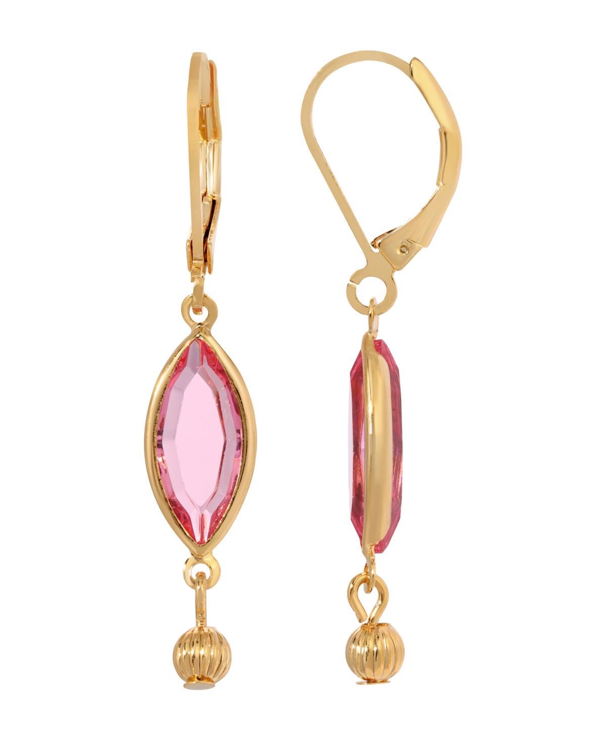 1928 Simulated Crystal Oval Drop Earrings, Womens, Green Product Image
