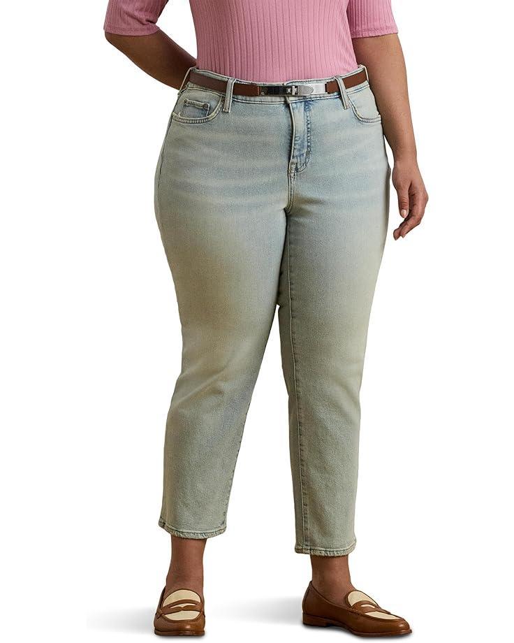 Plus Size High-Rise Wide-Leg Cropped Jeans Product Image