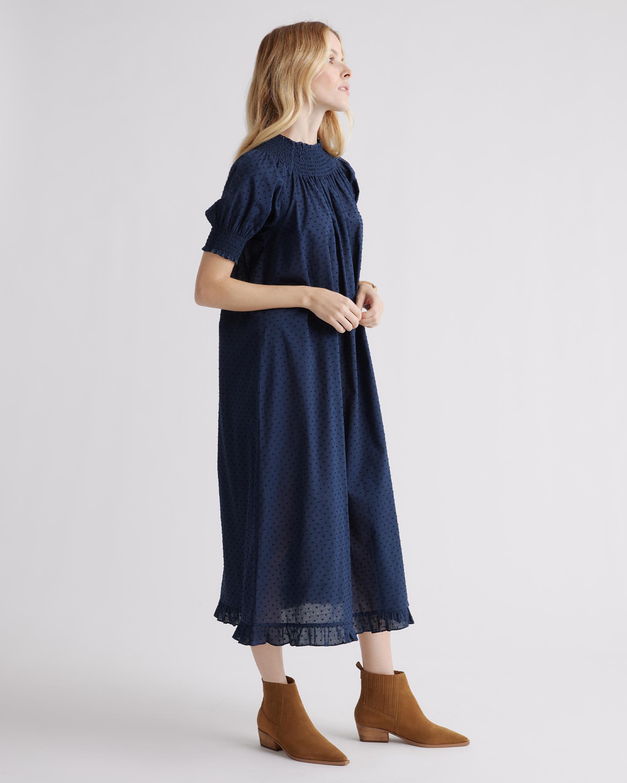 Quince | Women's Swiss Dot Midi Dress Cotton Product Image