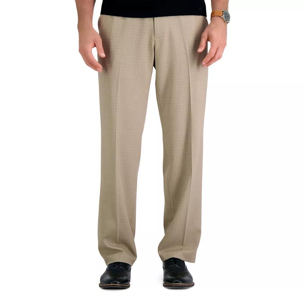 Men's Haggar® Premium Comfort Checker Classic-Fit Dress Pants, Size: 34 X 32, Beig Green Product Image