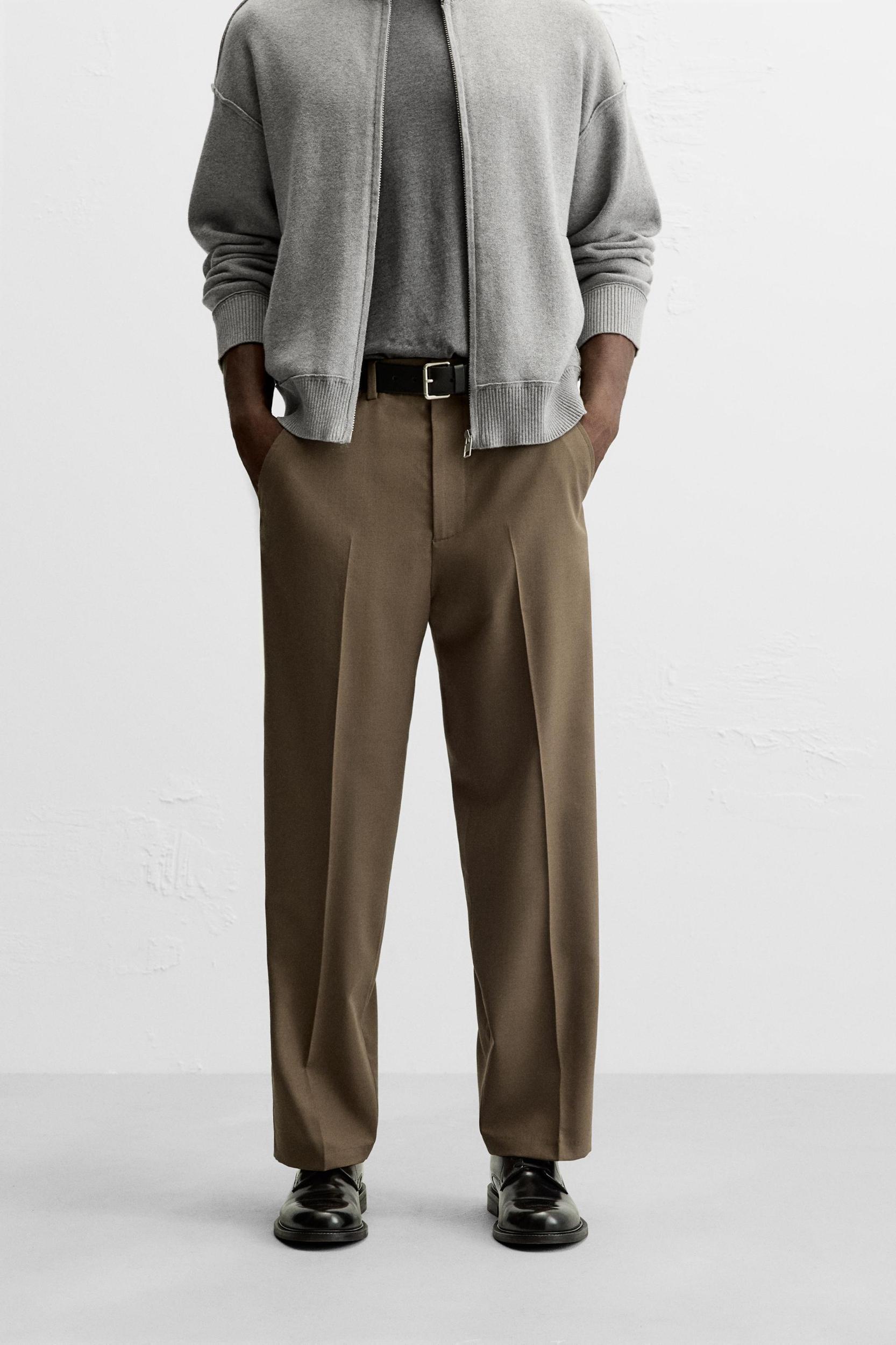 WOOL BLEND STRAIGHT FIT PANTS Product Image