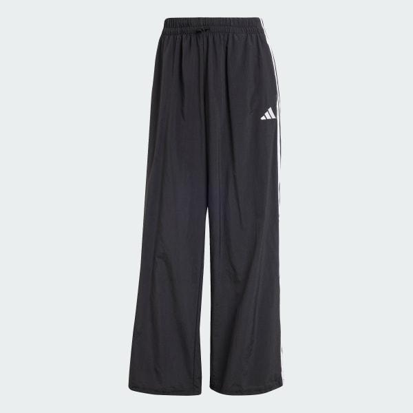adidas Essentials 3-Stripes Lifestyle Woven Parachute Pants Black XL Womens Product Image